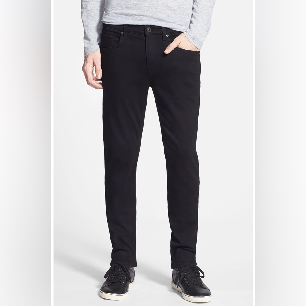 PAIGE Mens Transcend Lennox Slim Fit Jeans Black Shadow Size 34
